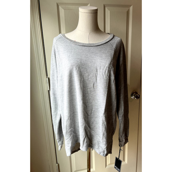 Michael Lauren Tops - Michael Lauren French Terry Oversized Boat Neck Top Size L